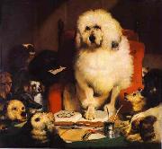 Sir edwin henry landseer,R.A. Laying Down The Law oil painting